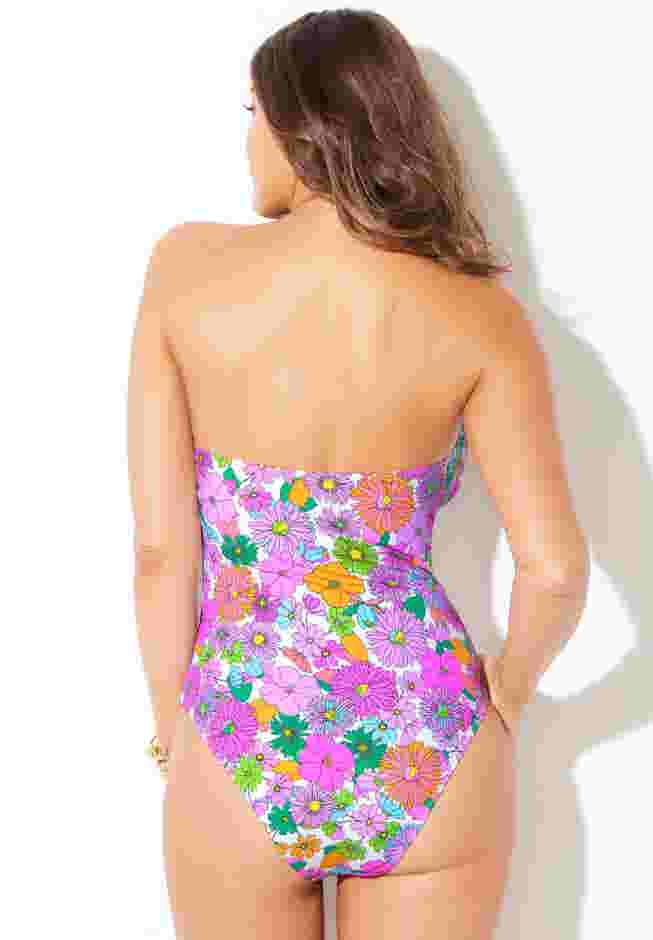 Underwire Tie Front Bandeau One Piece image number 6