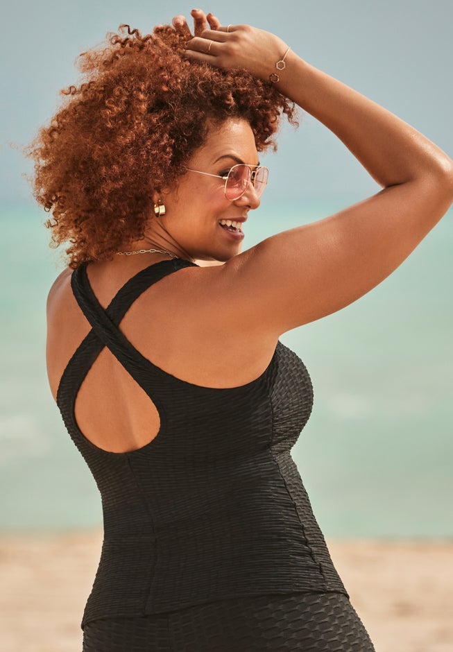 Textured Crossback Tankini Top | June And Vie