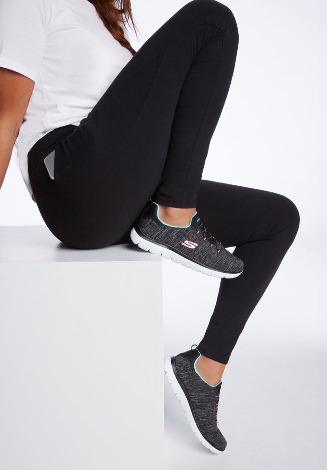 Side Pocket Ankle-Length Pull-On Stretch Knit Cotton Spandex Leggings image number 4