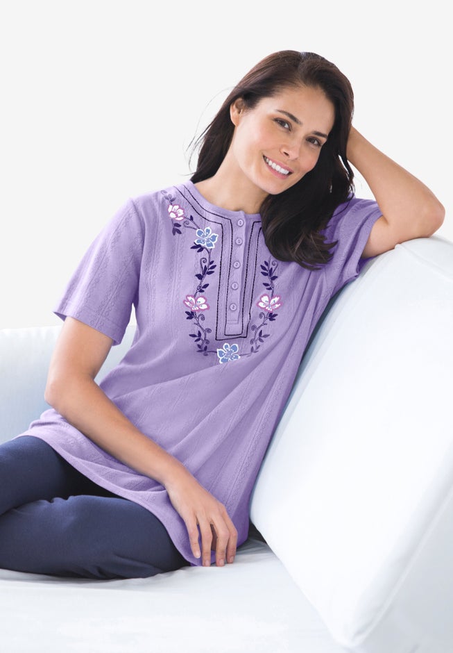 7-Day Embroidered Pointelle Tunic image number 2