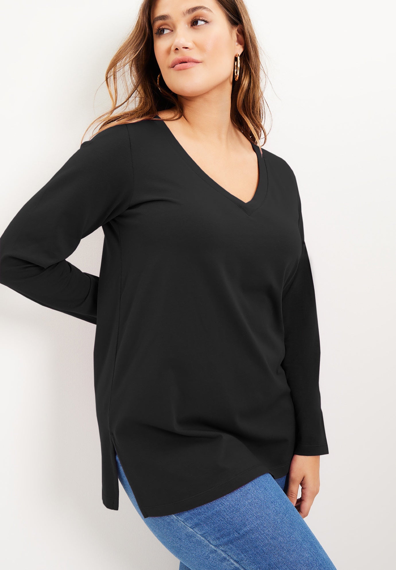 Long-Sleeve V-Neck One + Only Tunic image number 0