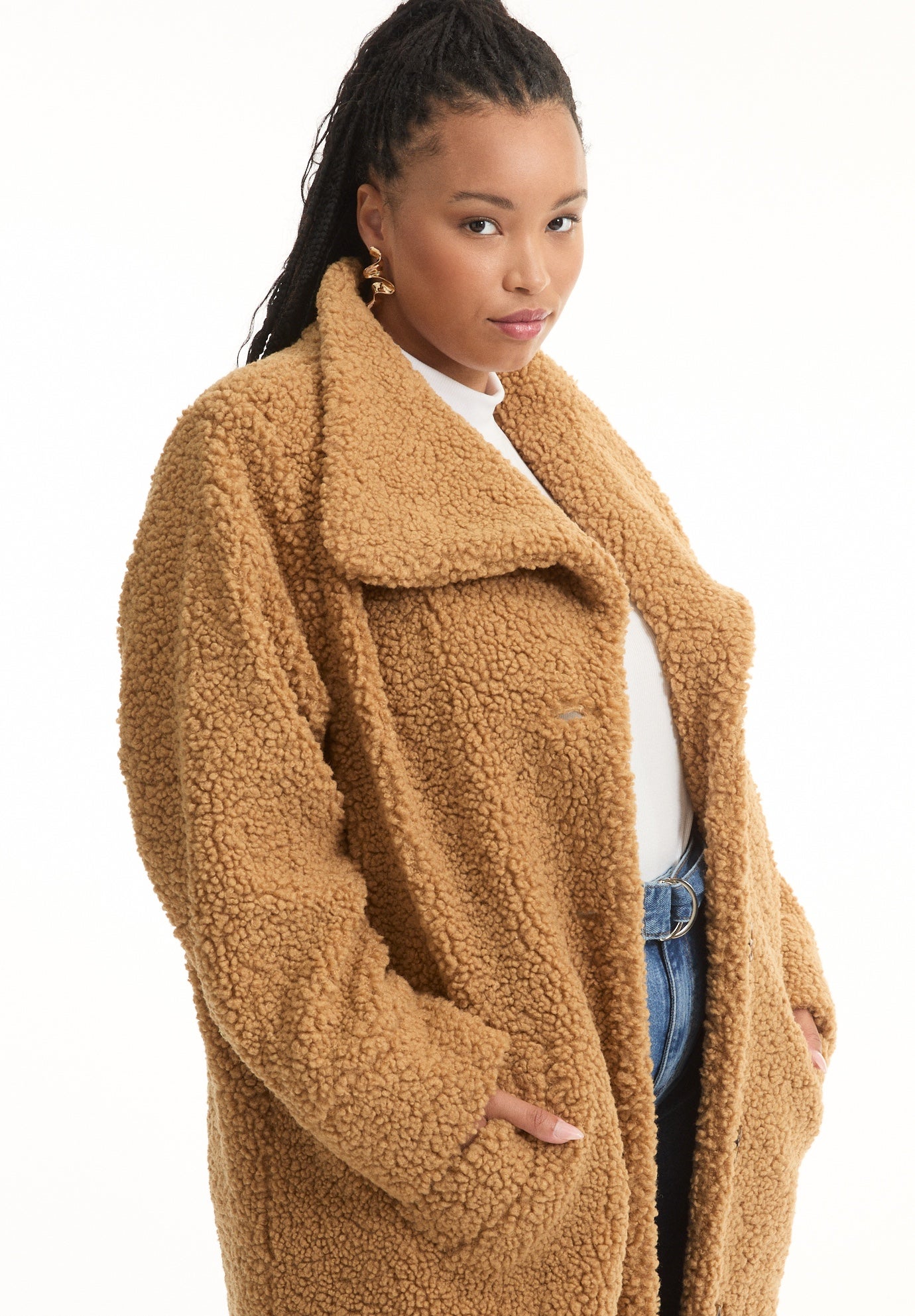 Maxi Teddy Fleece Coat | June And Vie