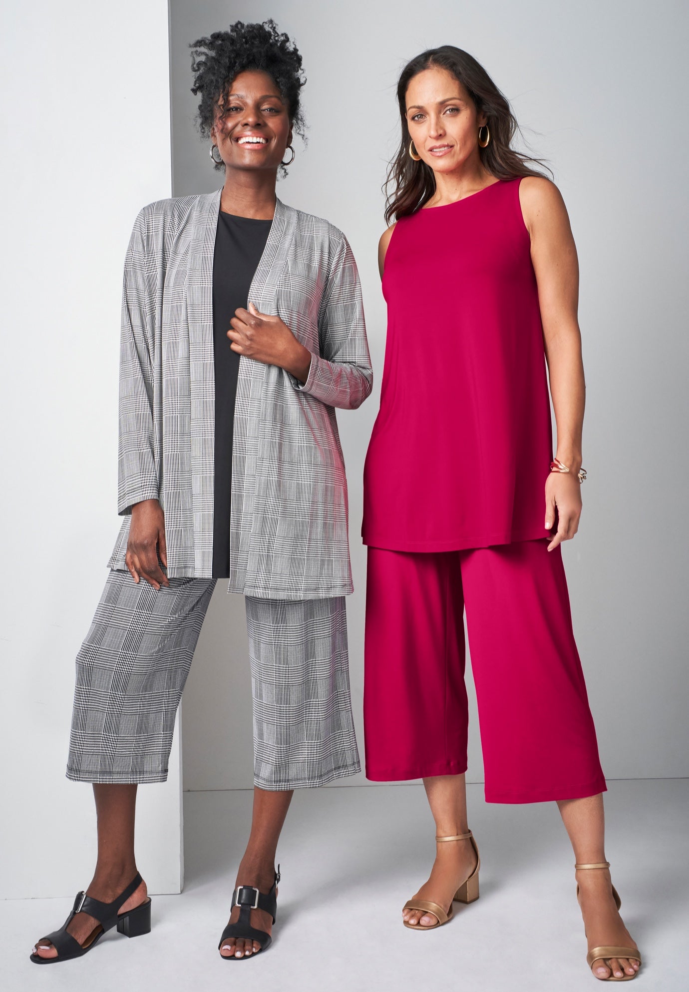 Stretch Knit Wide Leg Crop Pant image number 4