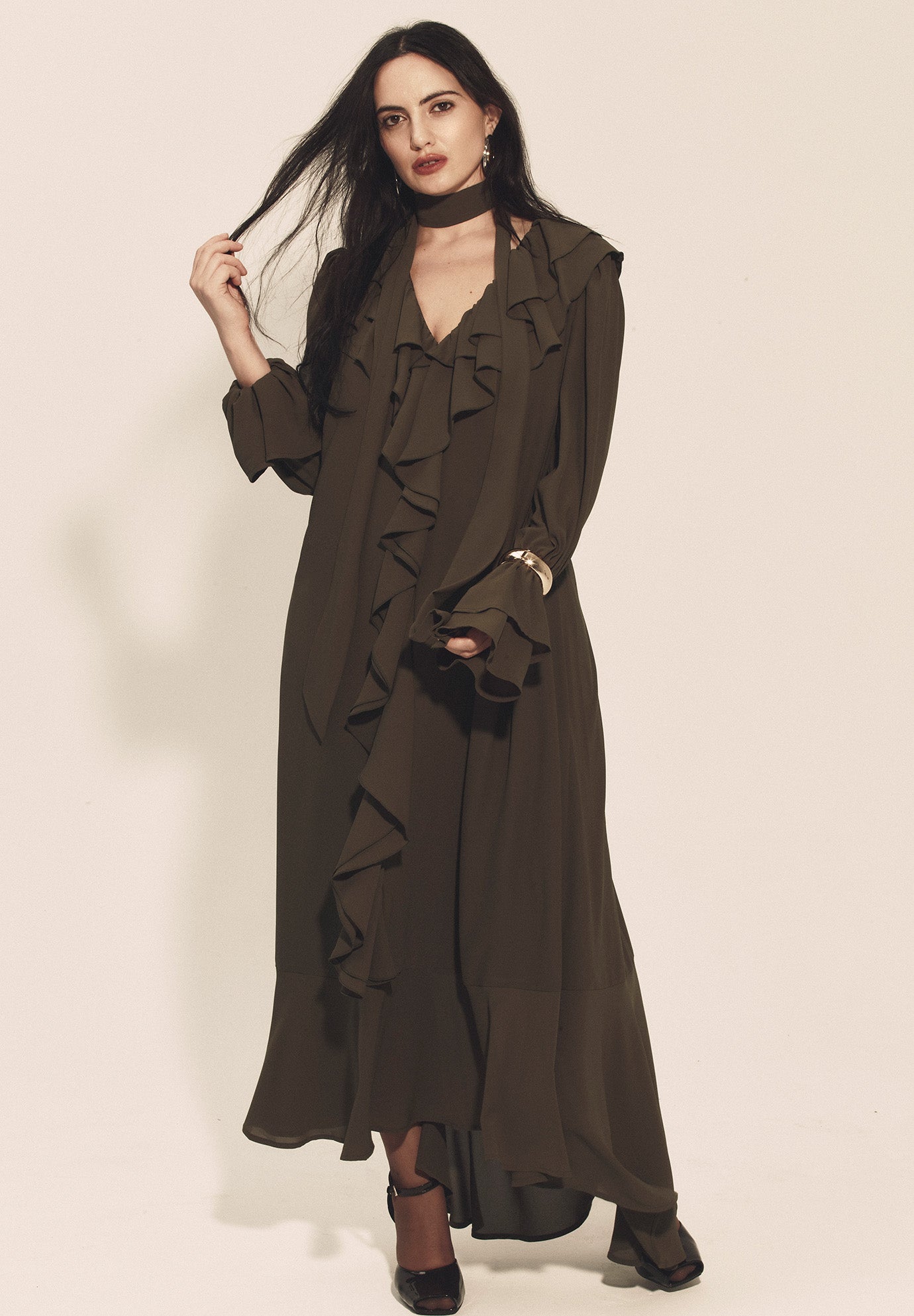 Cascading Ruffle Maxi Dress image number 0