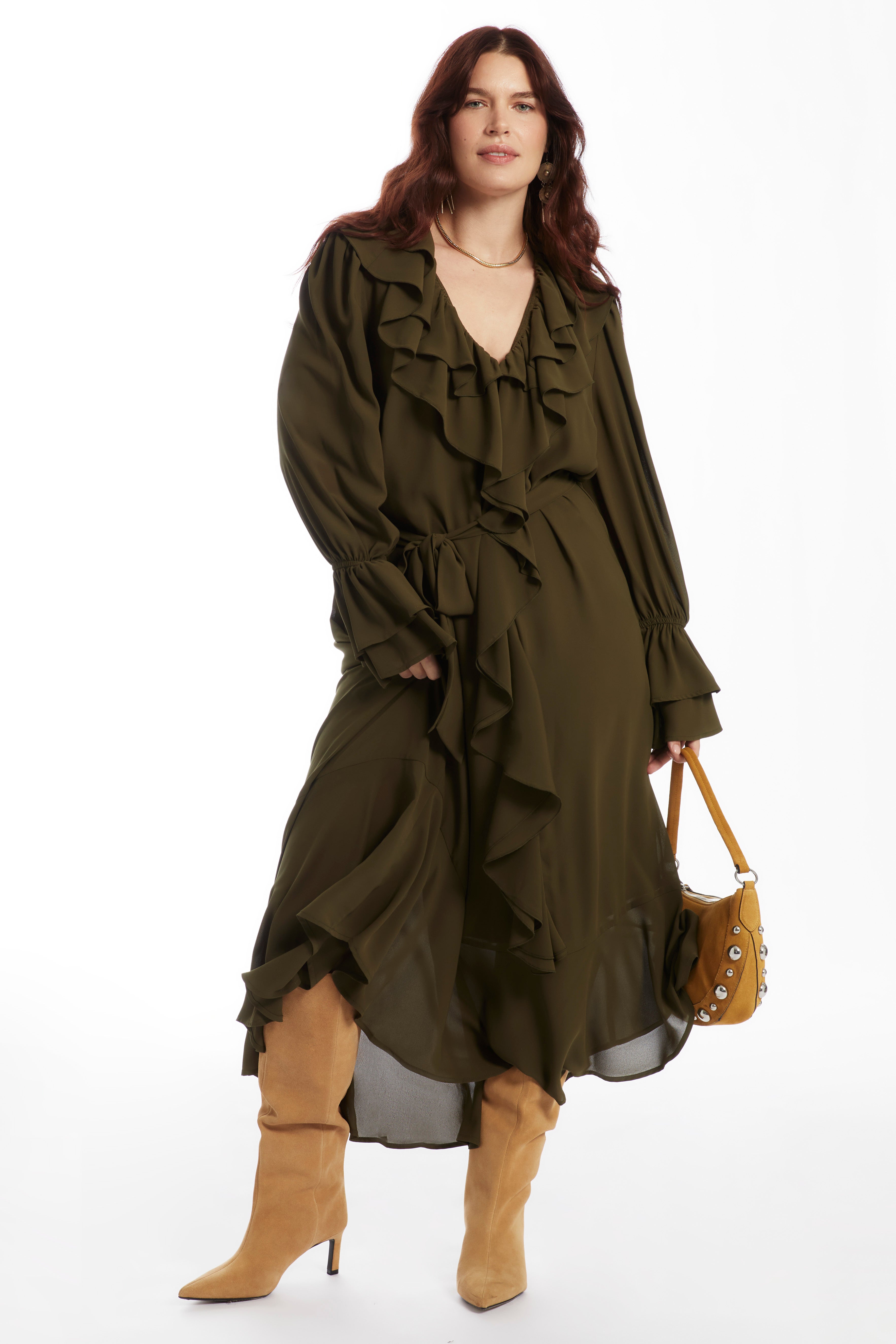 Cascading Ruffle Maxi Dress image number 1