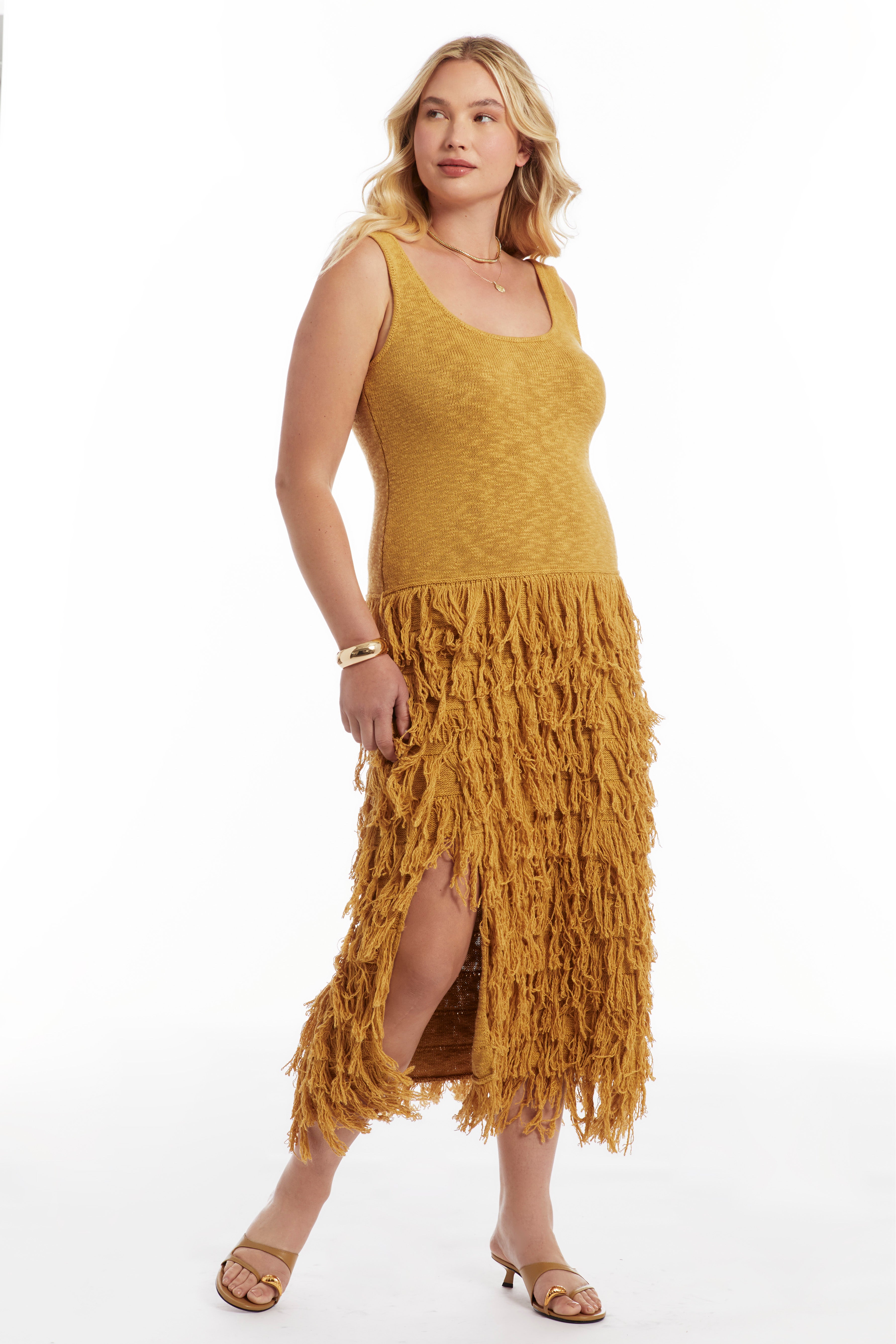 Sweater Fringe Maxi Dress image number 1