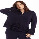 Ruffled Peplum Cardigan Sweater image number null