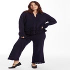 Ruffled Peplum Cardigan Sweater image number null