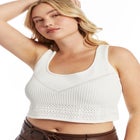 Pointelle Cropped Sweater image number null