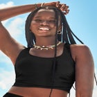 Cropped Racerback Tankini Top image number null