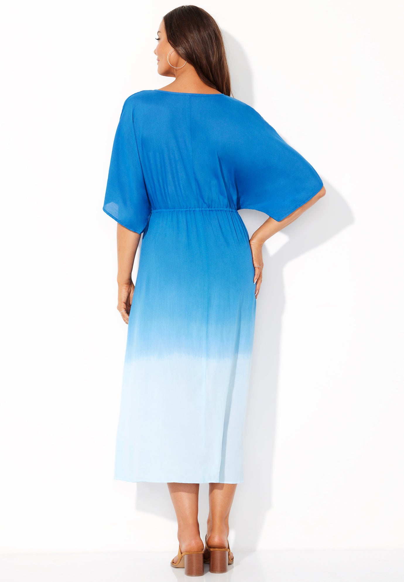 Dip Dye Surplice Kimono Cover Up Dress image number 1