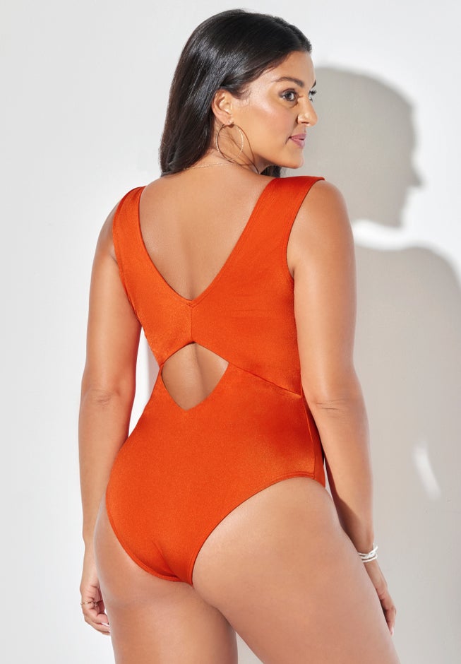 Twist Knot Shimmer One Piece Swimsuit image number null