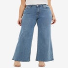 Mid-Rise 5-Pocket Wide-Leg Stretch Jeans image number null