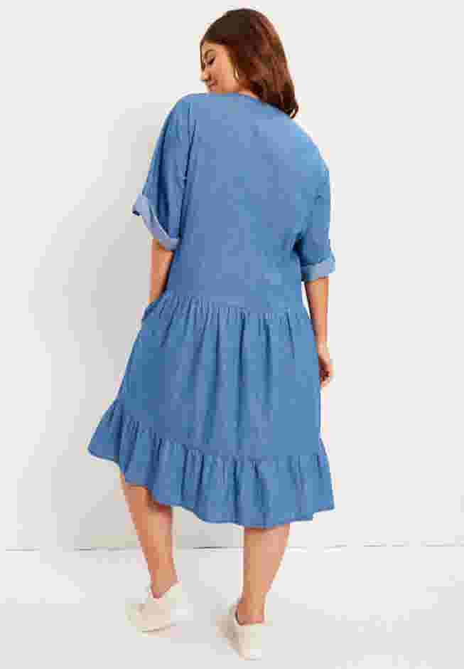 Ruffled Denim Dress image number 2