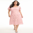 Square-Neck Lace Dress image number null