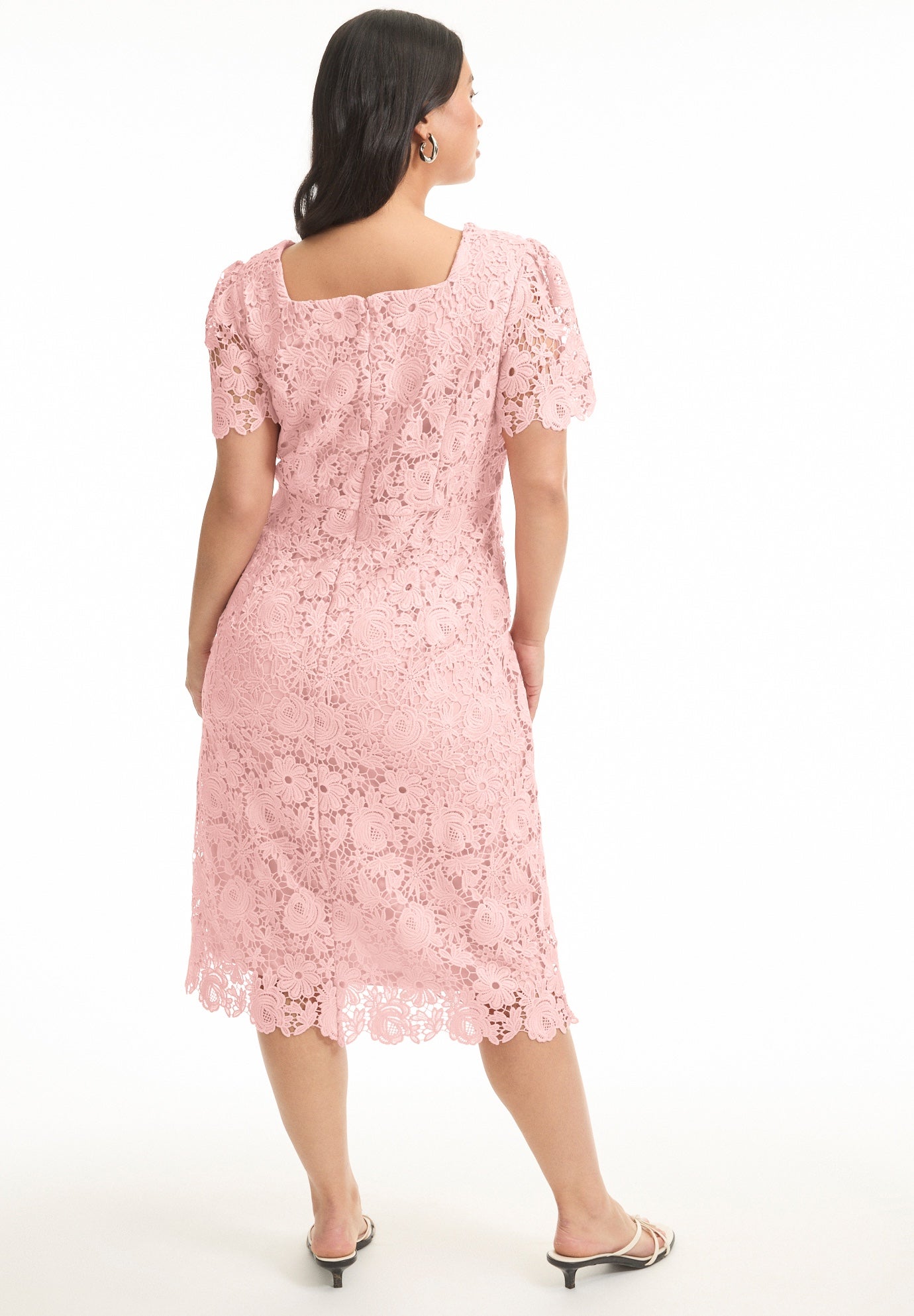【COYSEIO】 SQUARE NECK LACE DRESS SQUARE NECK LACE DRESS BLACK - coyseio