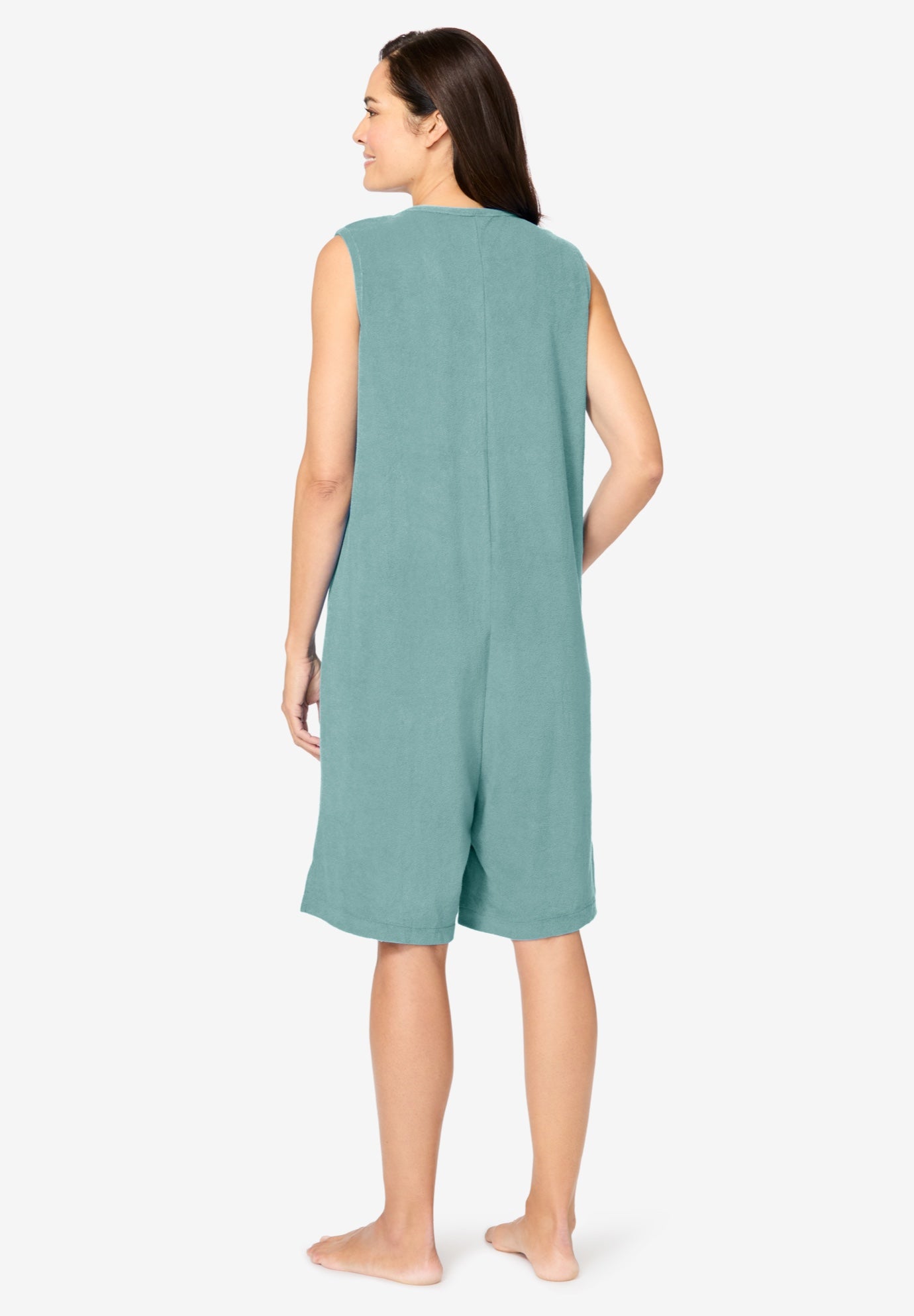 Zip-Front Terry Romper image number 1