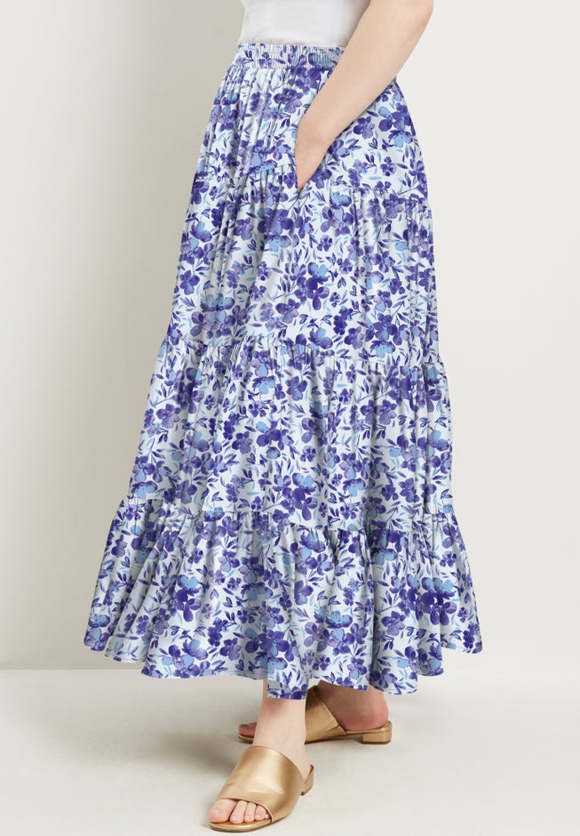 Tiered Midi Skirt image number null