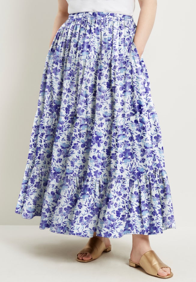 Tiered Midi Skirt image number null