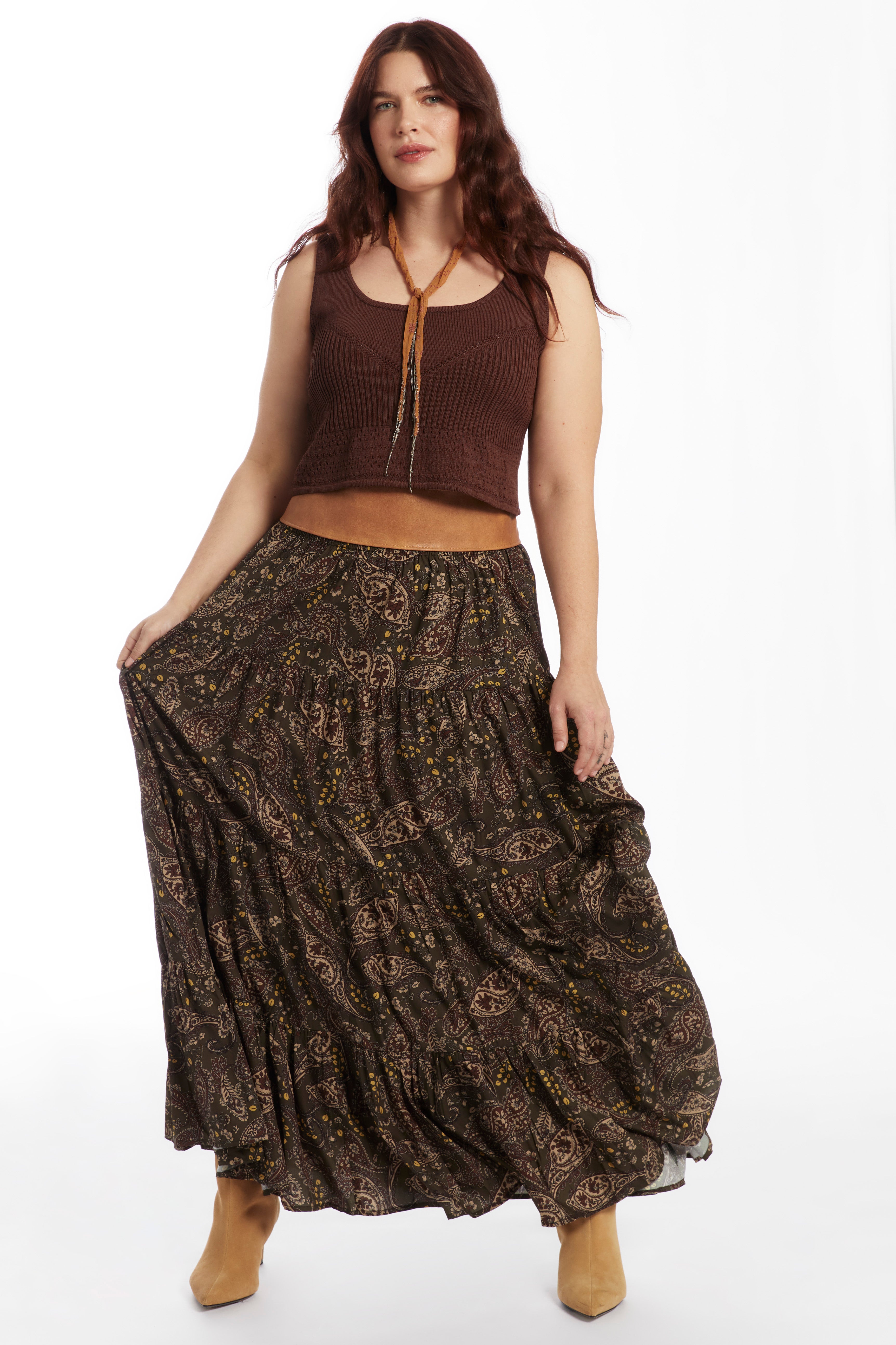 Tiered Midi Skirt image number 0