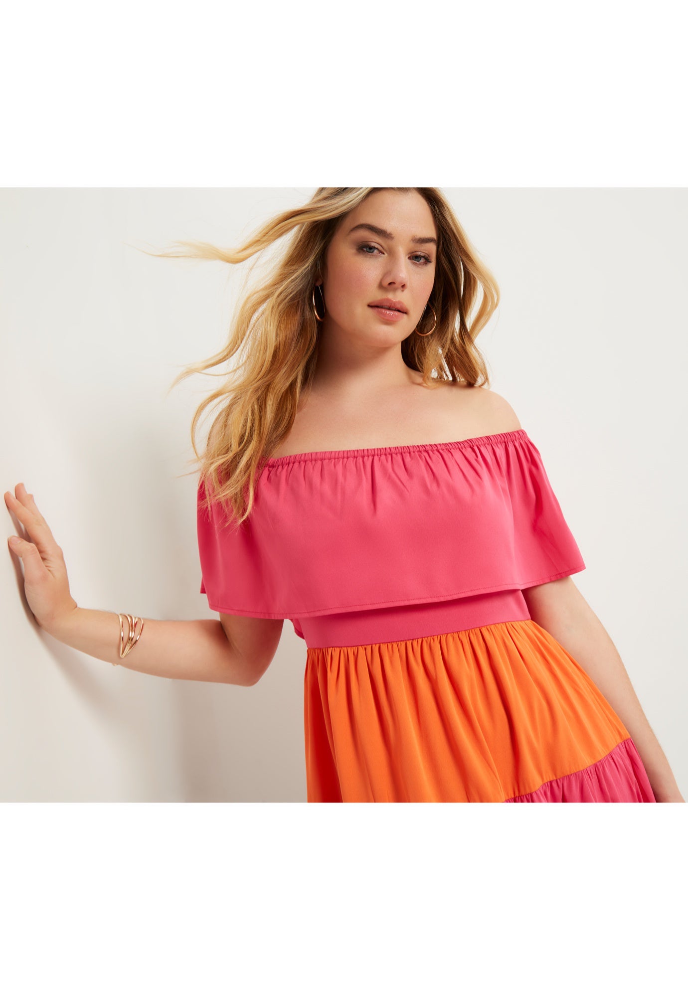 Off-The-Shoulder Tiered Maxi Dress image number 2