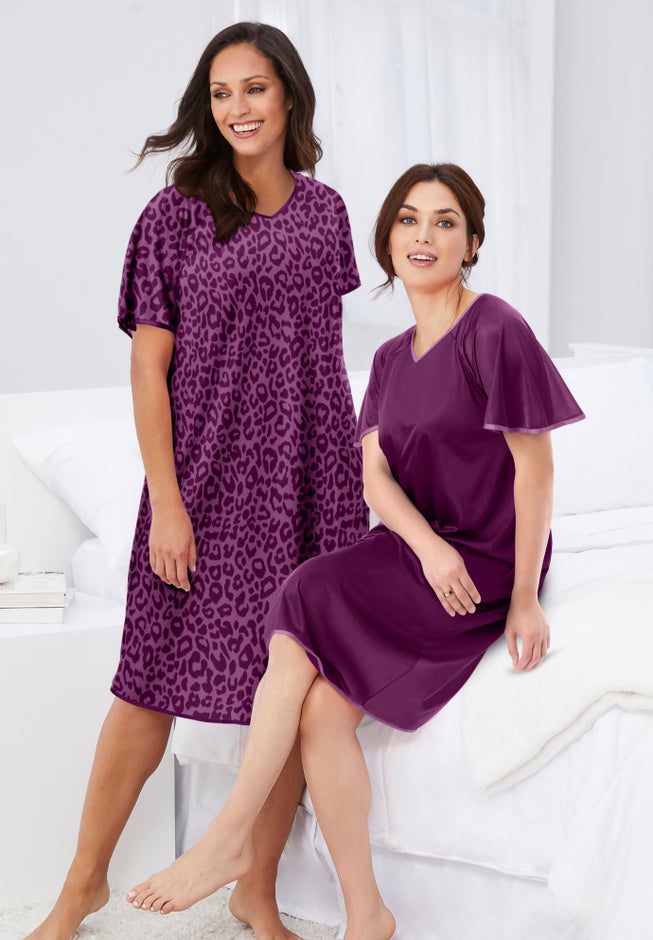 2-Pack Short Silky Gown image number 7