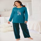 Pajama Set with FREE Velour Scrunchie image number null