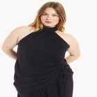 Asymmetric Hem Halter Top image number null