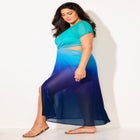 Twist Front Mesh Cut-Out Cover Up Dress image number null