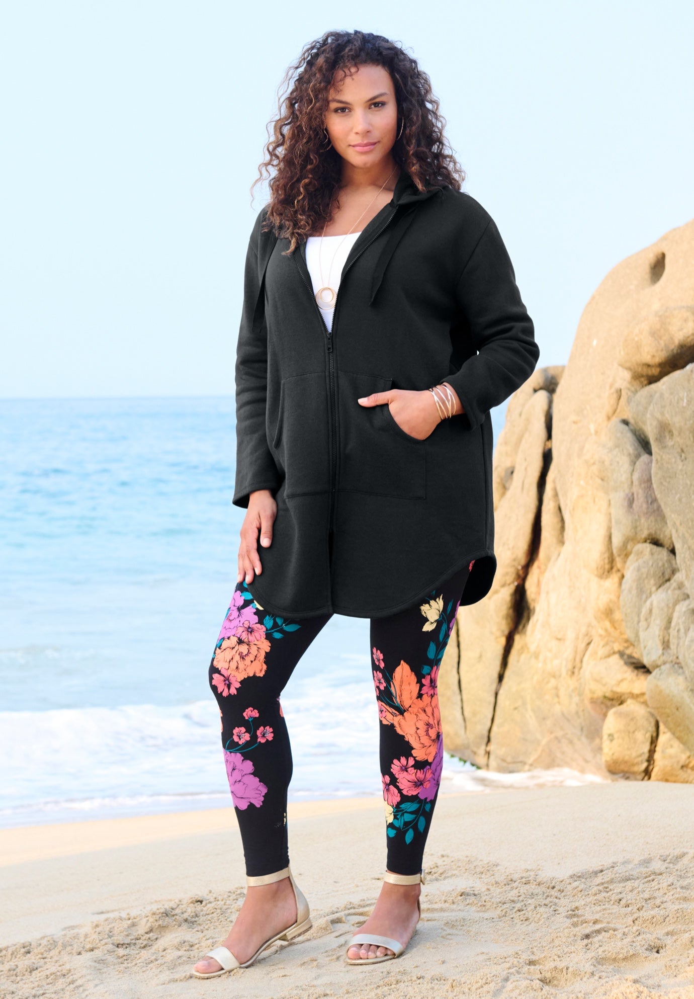 Fleece Zip Hoodie Sweatshirt image number 6