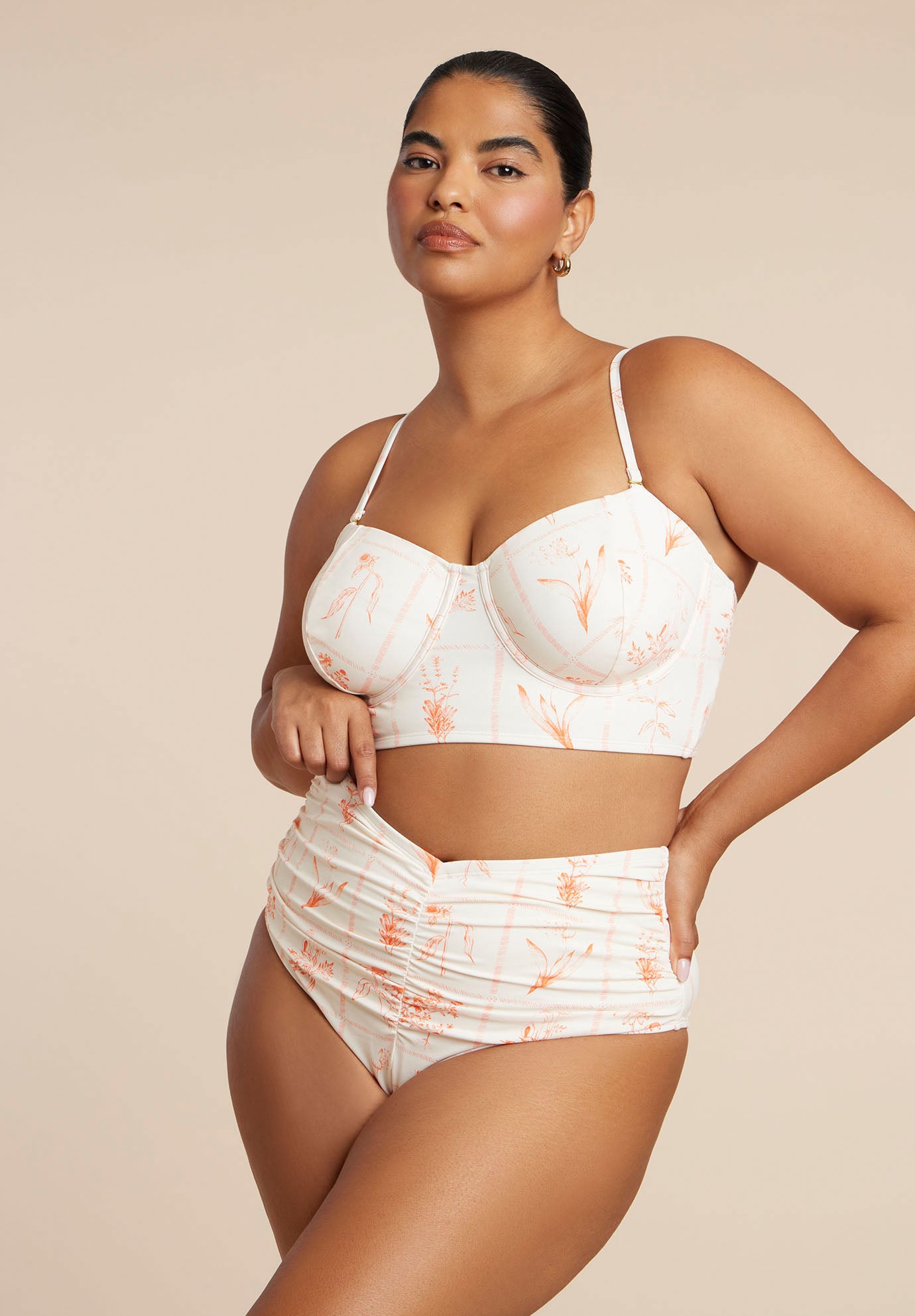 Ruched Highwaist Bikini Bottom image number 3
