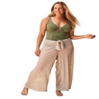 Metallic Crinkle Cover-Up Pants image number 0