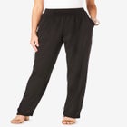 Plus Size Soft Knit Relaxed Pull-On Straight Leg Pant image number null