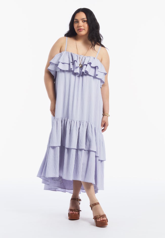 High-Low Ruffled Hem Maxi Dress image number 1