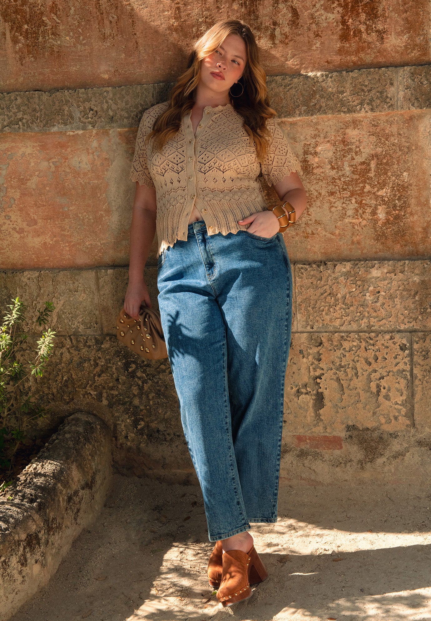 Short Sleeve Pointelle Cardigan image number 0