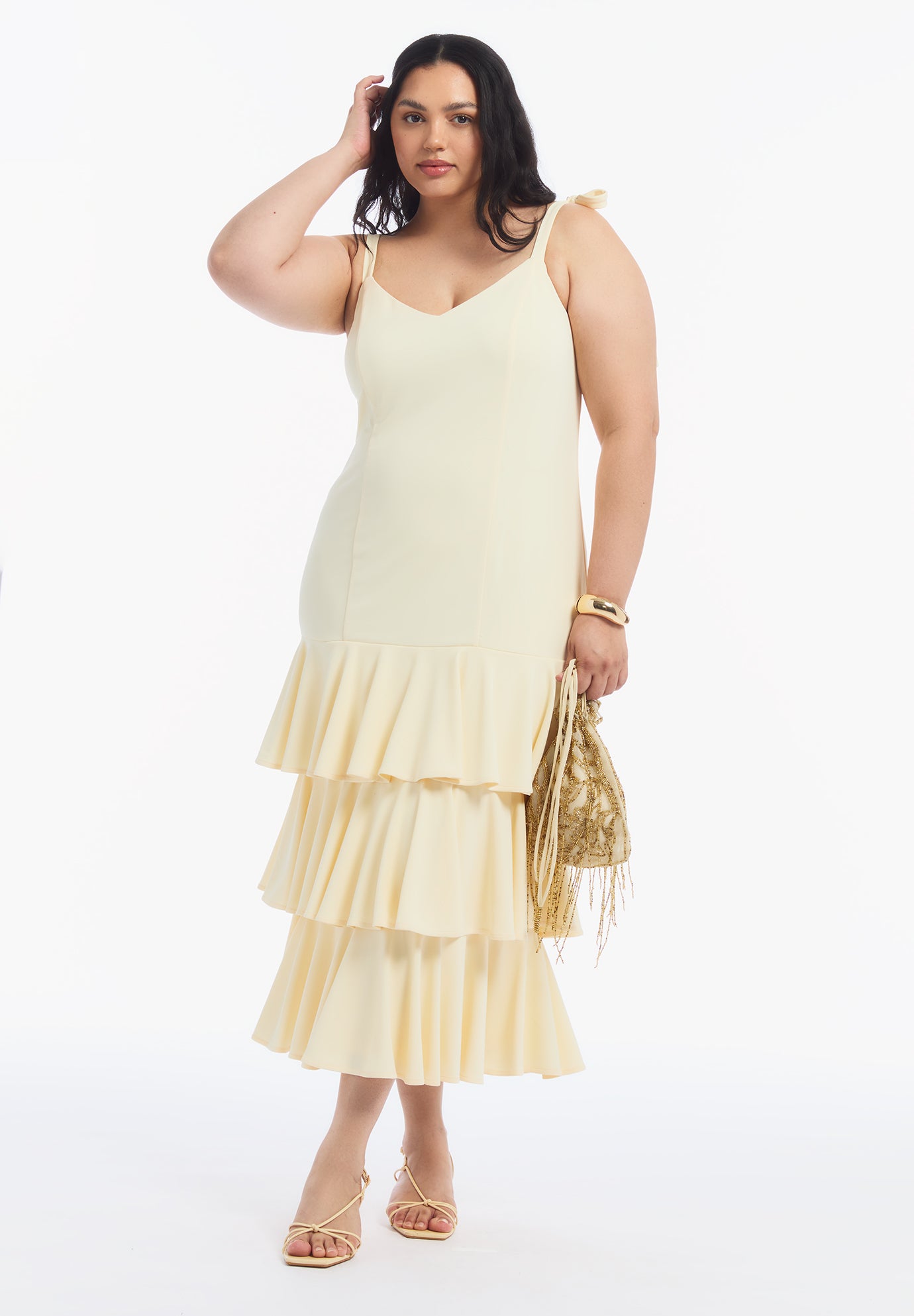 Tie-Strap Ruffle Maxi Dress image number 0