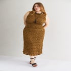 Sleeveless Smocked Lace Knit Top image number null