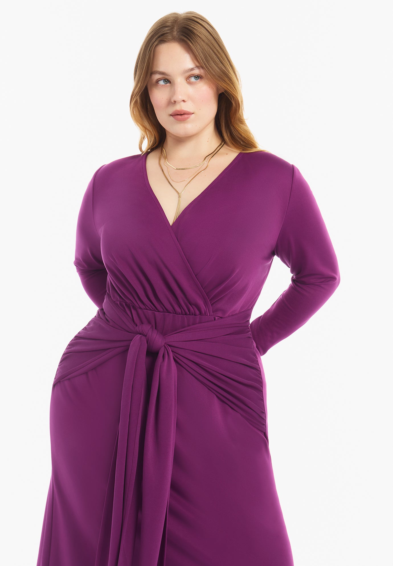 Tie-Waist Knit Maxi Dress image number 3