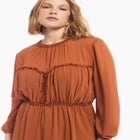 Shirred Chiffon A-Line Maxi Dress image number 2