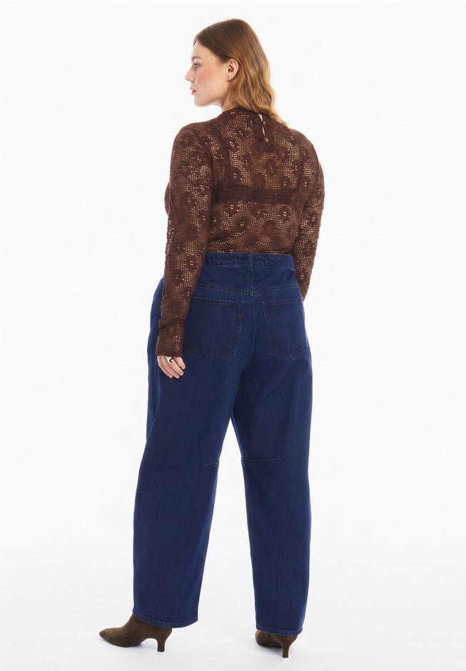 Dramatic Drawstring Barrel Jean image number 2