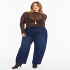 Dramatic Drawstring Barrel Jean image number null