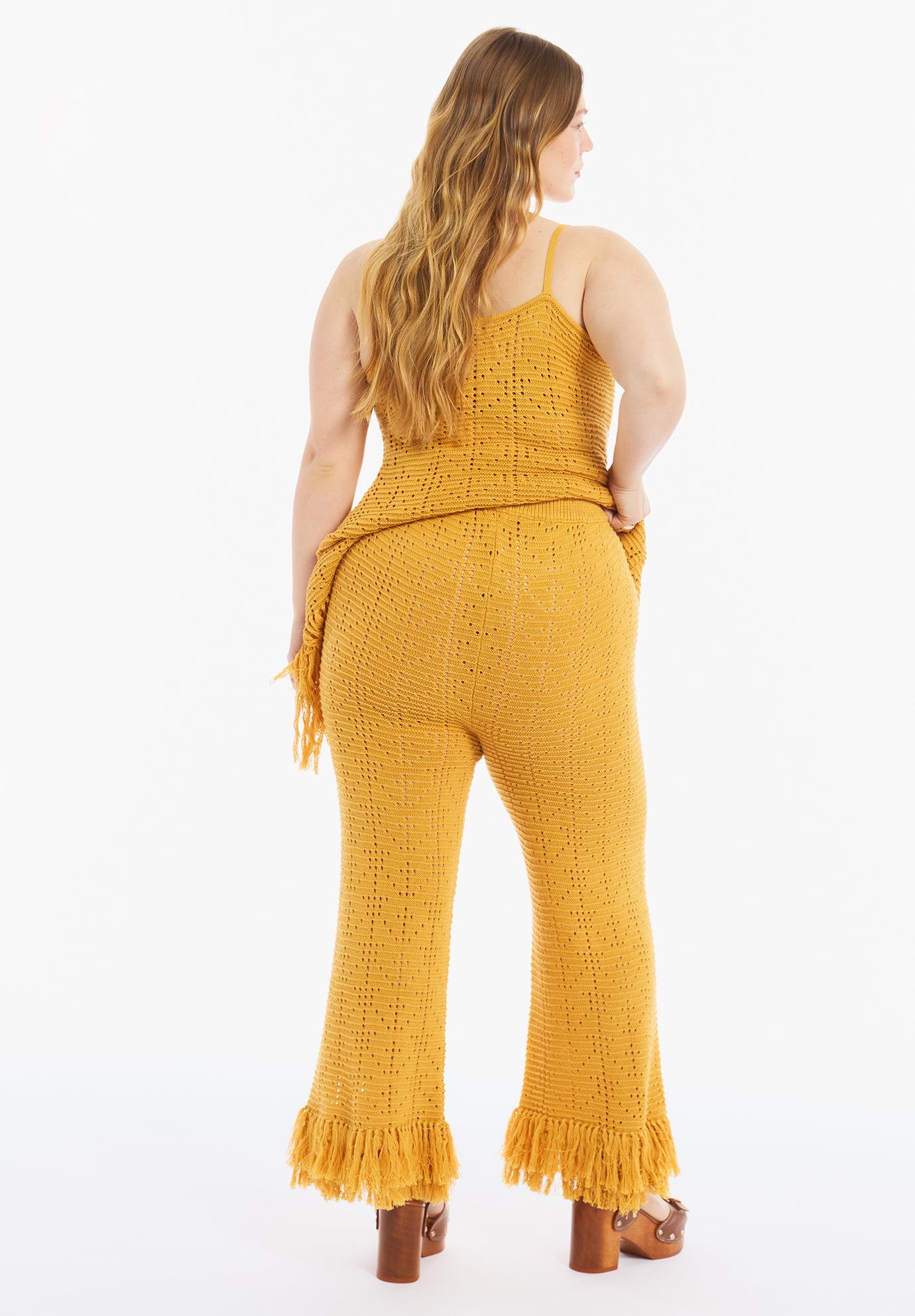 Fringe Trim Pointelle Knit Pant image number 2