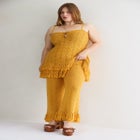 Fringe Trim Pointelle Knit Pant image number null