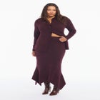 Intarsia Knit Trumpet Maxi Skirt image number null