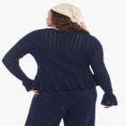 Pointelle Peplum Sweater image number null