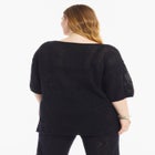 Tie-Neck Jacquard Knit Tunic image number null