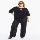 Tie-Neck Jacquard Knit Tunic image number null