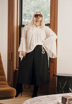 Pleated Wide-Leg Culottes