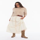 Cable-Knit Mock Neck Sweater image number null