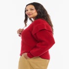 Sleeve Detail Mock Neck Sweater image number null